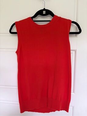 Sleeveless Red/Hot Orange Knit Tank Top